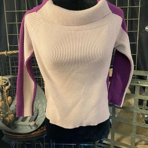 EUC Ava Pink and Raspberry Color Blocked Sweater Size S